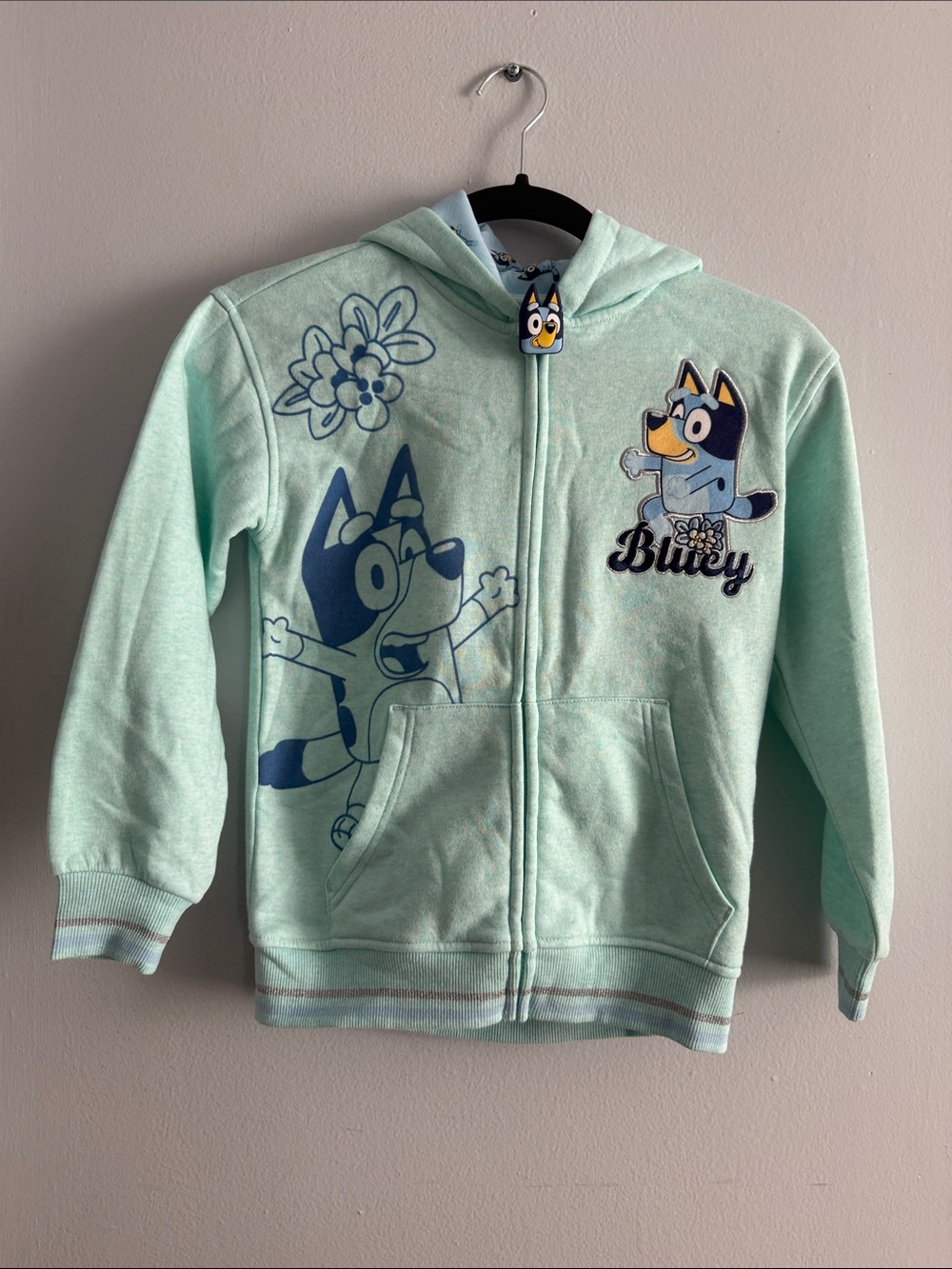 Bluey Mint Green Full-Zip Hoodie for Kids